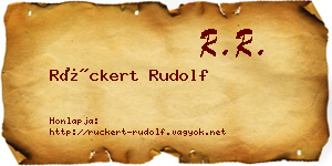 Rückert Rudolf névjegykártya